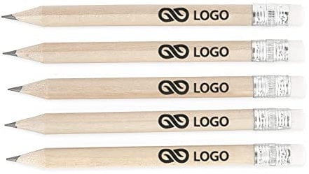 WPRO 100 x kurzer Bleistift Christie mit Logo Druck Aufdruck Werbung Holz Radierer