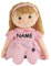 alles-meine.de GmbH große Schmusepuppe - Mädchen mit rosa Kleid - incl. Name - Stoffpuppe 33 cm - aus Plüsch Puppe - Stoff/Blondes Haar - Stoffpuppen Schmusepuppen/Puppen..