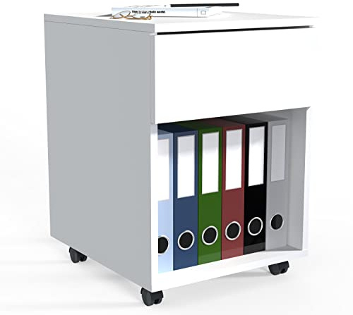 VCM Roll container side container office container castors rollable Dalosa 1 drawer Roll container side container office container castors rollable Dalosa 1 drawer White