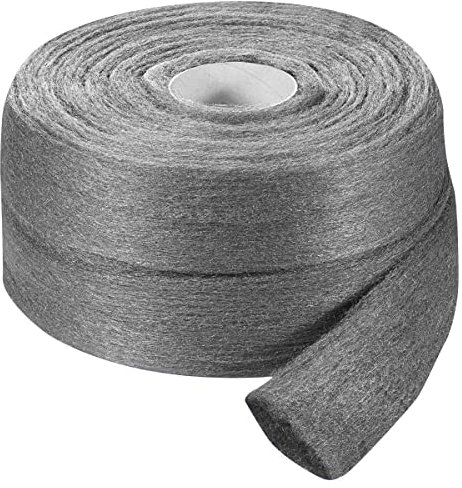 RAKSO Stahlwolle mittel 0-10kg, 2 Breitreels à 5kg - ca. 50m Profigröße, glättet Holz, entfernt Schmutz auf Kacheln/Steinböden, poliert Kupferrohre/Fittings
