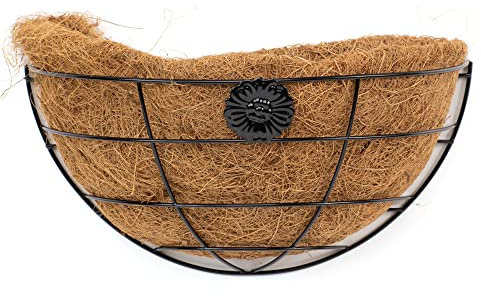 THE SECRET HOME - Macetero de Coco para Pared - Alto. 13,5 cm x Largo. 30,5 cm - Decoración Colgante para Hogar, Terraza, Balcón, Patio, Jardín (Modelo 2)