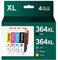 HALLOLUX 364XL 364 XL Multipack Druckerpatronen Kompatibel für HP 364 XL 364 Tintenpatronen XL für HP Photosmart 5520 5510 5520 Deskjet 3520 Officejet 4622 4622,5510 5520 5524 6520 5515 7520