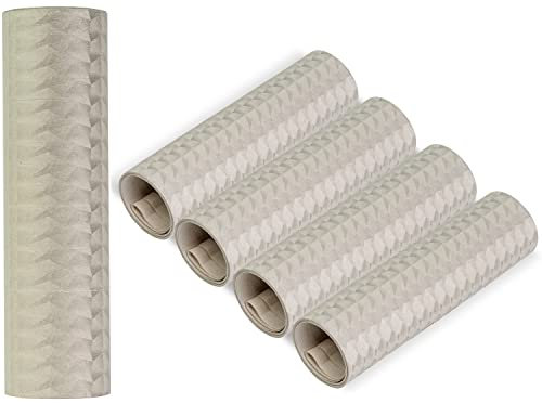 Luftschlangen Set zur Dekoration, Silbernes Design, aus Papier, 5 Rollen á 18 Abrissen mit 7 mm Breite und 3 m Länge, Party Deko für Geburtstag, Karneval, Silvester, Girlande Papierschlange, Tischdeko