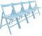 Harbour Housewares Beech Wood Folding Chairs - Denim Blue - 4x - Wooden Garden Chair Outdoor Seating Deck Seats Lightweight Foldable Dining Patio Furniture