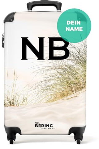 NoBoringSuitcases.com® Koffer personalisiert, Koffer Handgepäck - Handgepäck Koffer 55x40x20cm, Kleiner Koffer mit Rollen - Kabinentrolley - Dünen - Leicht - Koffer mit Namen Initialen