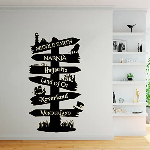 Wandtattoo Vinyl Aufkleber Storybook Wegweiser Typografie Türtapeten 57x101cm