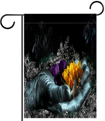 Hand- und Blumengartenflagge, 30,5 x 45,7 cm, Bauernhaus-Dekoration, Outdoor-Flaggen, doppelseitig, vertikales Banner