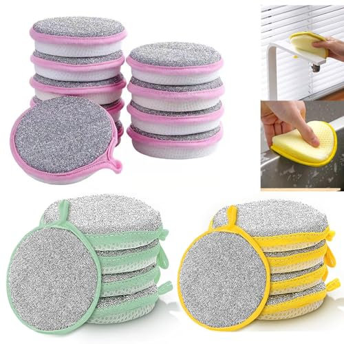 Éponge Vaisselle Eponges,RoadLoo Lot de 20 Reutilisable Éponges Lavables Éponge de Cuisine Éponges de Nettoyage Double Face Vaisselle Eponges pour Nettoyer la Saleté Tenace Casseroles et Poêles