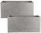 IDEALIST Set of 2 80cm Large Trough |Grey Reinforced Stone Rectangular Planter | Garden Planters with Drainage Holes L80 W37 H37.5 cm, 79 litres