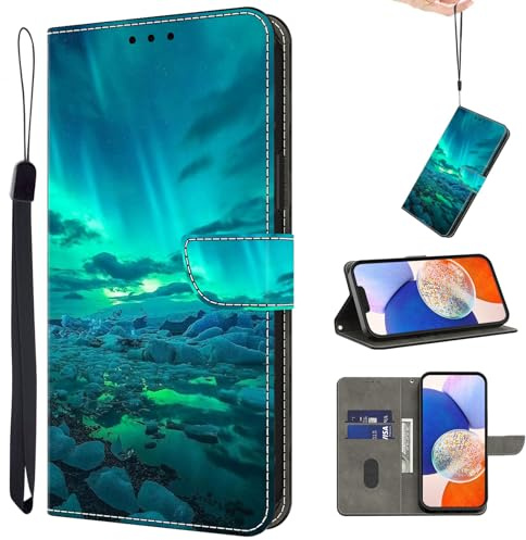TUOLISG Hülle für Samsung Galaxy A12 Handyhülle - Astronomie | PU Leder, Kartenfach, Standfunktion,Magnet Schutzhülle, Flip Case,Stoßfest Etui Handytasche