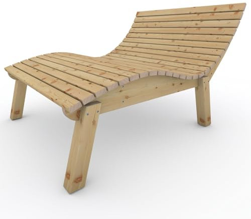 TUGA - Holztech Gartenliege Relaxliege Liege - Franzi (Lärche) Breite 140cm Einstiegshöhe 60cm