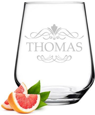 polar-effekt Trinkglas 425 ml mit personalisierter Gravur - modernes Wasserglas mit Namen - perfekt für Zuhause, Restaurants und Partys - transparentes Glas