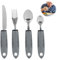 mizikuu Ustensiles adaptables, 4Pcs Cuillère Couvert Parkinson able Aides Anti-Shake Couvert lestés Facile avec Couteau Fourchette Cuillere pour Handicapés Personnes âgées