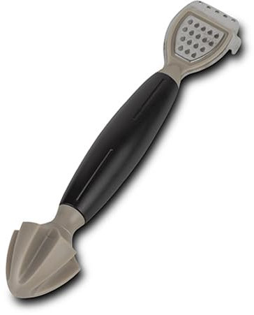NAVA Lemon Squeezer Misty - 21cm, 3-in-1 Handheld Citrus Zester with Stainless Steel Scraper & Grater, Non-Slip Ergonomic Handle, Dishwasher Safe, Notch for Removing Lemon Pips, Bottle Cap Opener