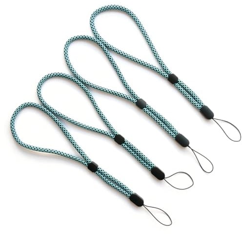 trage.band® verstellbares Handgelenk-Trageband, 4 St schwarz-blau | Kurze verstellbare Trageschlaufe zum Markieren und Tragen verschiedener Gegenstände. Zuverlässig, bequem und hochwertig.