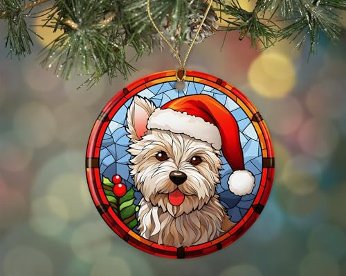 West Highland Terrier Hund Weihnachtsbaum Deko Weihnachtsanhänger Mit Schnur Christbaumschmuck Anhänger Keramik Hängende Ornamente