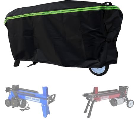 Electric Log Splitter Cover 5 6.5 7 Ton Small 420D Waterproof Oxford Cloth Night Reflective Strip Safety 39.4L×13.7W×19.7H Gas or Electric Log Splitters Dust Cover With Storage Bag (5-7 TON)