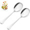 JIEYAO 2 Pcs Large Serving Spoons, Stainless Steel Cooking Spoon, Long Handle Soup Spoons Buffet Serving Tablespoon Tabletop Flatware Serving Utensil for Serving Spoons Set Kitchen Tool(Round)