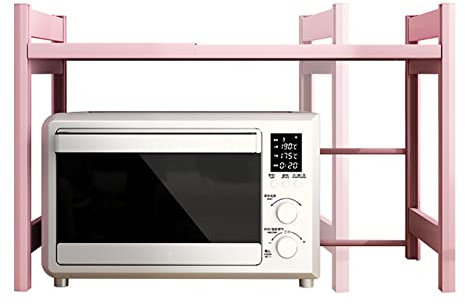 DONGGANSHI Support de Rangement pour Micro-Ondes Support Extensible en Acier au Carbone pour Four à Micro-Ondes Support de Rangement pour comptoir de Cuisine Ustensiles de Cuisine Vaisselle S