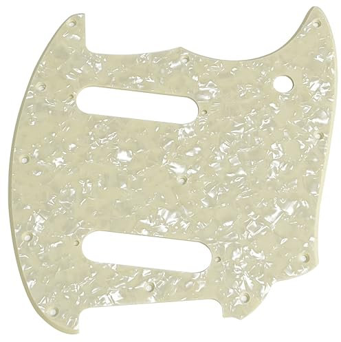 Für Fender OffSet Series Mustang Style Gitarre Schlagbrett Schlagbrett (1-lagig, cremefarbene Perle)