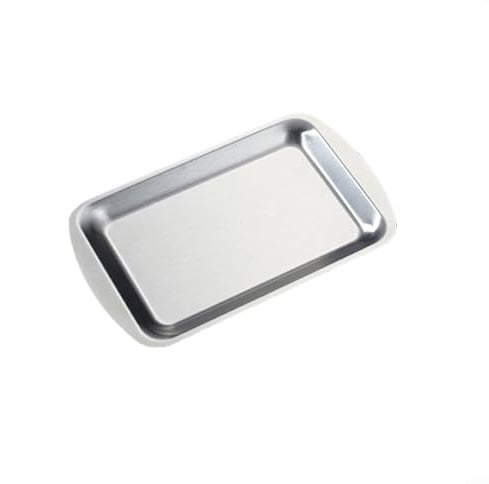 Puupaa Edelstahl Backblech Backofenblech Lebensmittel Aufbewahrung Tablett zum Backen Kochen Grillen, Gebäck & Obst - 24 x 14 x 3 cm, leicht zu reinigen & spülmaschinenfest