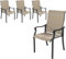 UDPATIO Gartenstühle 4er Set, Hochlehner Gartenstuhl Metall, Textilene Balkonstuhl, Terrassenstuhl 160kg Belastbar, Gartensessel wetterfest für Terrasse, Garten, (Beige)