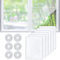 Insektenschutz Fensternetz, 6 Stück 130x150cm Moskitonetze für Fenster, DIY Zuschneidbar Moskitonetz, Fliegennetz mit Selbstklebeband, für Wohnzimmer, Terrassentüren, Oberlichter