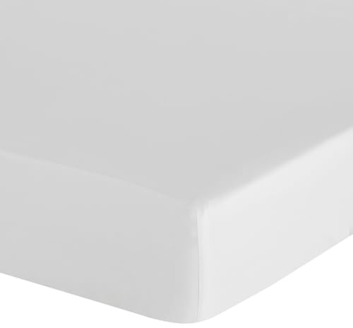 Eurofirany - Spannbettlaken 100x200 - Bettlaken Basic aus Baumwolle, Spannbetttuch mit Gummizug, Widerstandsfähig - für Dicke Matratzen 30 cm Tiefe Tasche - Viele Farben, Weiß
