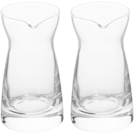 ARTIBETTER 2pcs Mini Glass Milk Pitchers 80ml Small Milk Jugs Mini Creamer Container for Coffee, Sauce, Dipping & Kitchen Serving