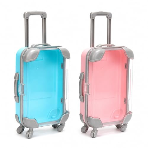 2 Stücke Mini Koffer Geschenkbox,Geldgeschenk Reise,Mit Rollen & Griff | Wiederverwendbare Reisegutschein Verpackung,Für Geldgeschenke,Urlaubsüberraschung Zu Geburtstag,Hochzeit (Pink and Blue)