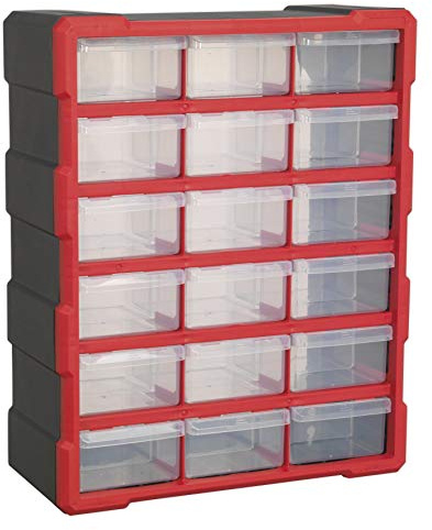 Sealey Apdc18R Cabinet Box 18 Drawer - Red/Black