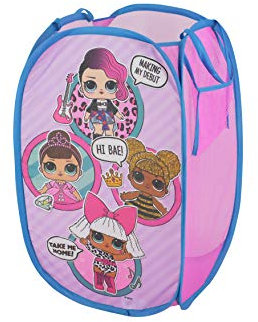 LOL Surprise Pop Up Hamper, Pink with Durable Carry Handles, 21H x 13.5W X 13.5L