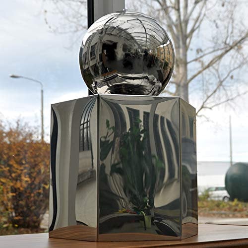 Köhko® 21016 - Fontana da Giardino con Illuminazione a LED, in Acciaio Inox lucidato a Specchio