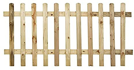 Forest Garden 6ft x 3ft (1.83m x 0.9m) Pressure Treated Ultima Pale Picket Fence Panel - Pack of 5