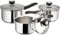 Judge Vista Draining Set of 3 Stainless Steel Pans, 16cm, 18cm & 20cm Saucepans with Pouring Lip and Strainer Lids, Induction Ready, Oven Safe, 25 Year Guarantee