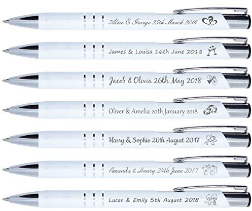 50 Stück personalisierte kugelschreiber mit gravur Unsere Metall stift mit gravur sind perfekt geeignet als Hochzeitsgeschenk, Hochzeitsgeschenke für Gäste, Gastgeschenke Hochzeit, promotion geschenk