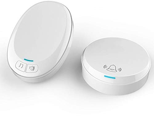 SISWIM Wireless Doorbell Creative Wireless Doorbell Wall Plug-in Cordless Doorbell Kit 180 Meters Range 36 Music Level 4 Ringtone Volume White Door Bell (Color : Grey)
