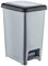 Muddy Hands Slim Plastic Foot Pedal Bin Home Bedroom Bathroom Kitchen Rubbish Recycling Waste Dustbin (Black/Silver, 60 Litre)