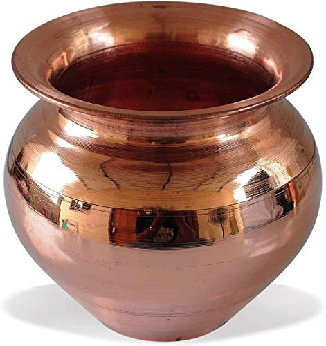 Bestdeal Copper Kalash Pot Lota Tumbler for Religious Hindu Puja Havan Aarti Water Storage Pot - Fastest Delivery By DHL