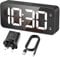 HERMIC Alarm Clock Bedside Mains Powered Large Digital Led Display, Brightness Dimmer, Adjustable Alarm Volume, Snooze, Dual Alarm, 12/24H, 8 Ringtones, USB Charging Port, Easy to Use Black