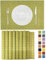 ANDSTAR Set mit 8 Stück Bambus-Platzdeckchen, Sushi-Rollmatte, japanischer Stil, natürlich, rutschfest, Bambus, waschbar, hitzebeständig, Tischsets für Esszimmer und Küche (grün)