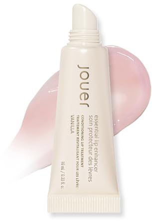 Jouer Essential Vegan Lip Enhancer - Plumping Lip Gloss - Enhancing Lip Conditioner - Moisturize, Plump, & Nourishing Lip Care - Jojoba Seed Oil & Maxi Lip Formula for Moisturizing & Fullness, Vanilla