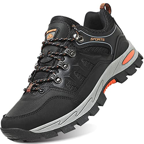 IYVW A20 Scarpe da trekking uomo da escursionismo da impermeabili Scarpe da trail, scarponcini uomo invernali Stivali da passeggio per moto Leggeri e traspiranti nero 45 EU