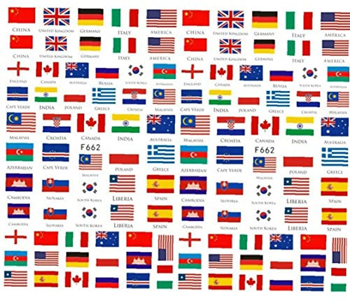 DIY Nail Art Autocollants, Modèle De Drapeau National Auto-adhésif Ongles Décoration De L' Transferts D' Citoyens pour Femmes Design De Manucure