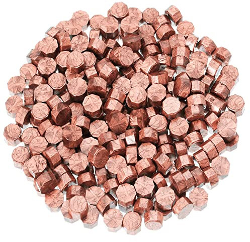 KEALS Kit mit 230 Wachsperlen zum Versiegeln für Stempel - Siegellackperlen zum Verschließen von Einladungen, Briefen, Umschlägen, Geschenken und Verpackungen - Kupfer Rosa