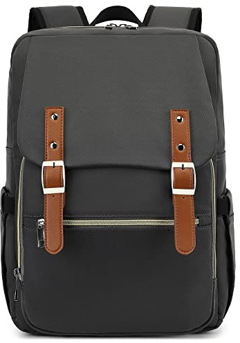 Fuyicat Laptop-Rucksack für Damen, Herren, Reisen, Business, Arbeit, Mädchen, Jungen, Schulrucksack, College, Büchertasche, passend für 39,6 cm (15,6 Zoll) Notebook, grau dunkel, Large, Classic