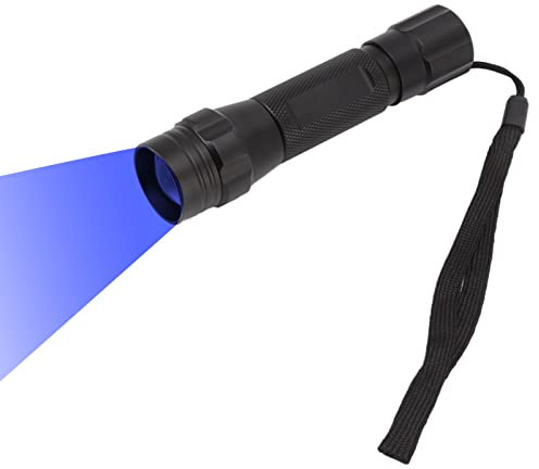 Haofy Linterna LED Azul Zoomable de Caza de Sangre de Aleación de Aluminio con Zoom para Linterna Negra Al Aire Libre
