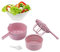 Mokernali Salatschleuder 2L, Salatschleudern Kunststoff, Salat Trocknern 11×30CM, Salad Spinner mit Kurbel, 11CM Langer Griff, zum Waschen und Trocknen von Obst (rosa)