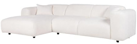 Vente-unique-Großer Ecksofa - Ecke Links - Bouclé-Stoff - Weiß - POGNI von Maison Céphy