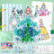 Herenear Handmalerei für Kinder, 48 Stücke Poke Art DIY Toys, Kinder-Bastelsets für Malen, 3D DIY Prinzessin Dress-Up Aufkleber Buch, Childhood Infinite Dream Hand-Painted (Grün1)
